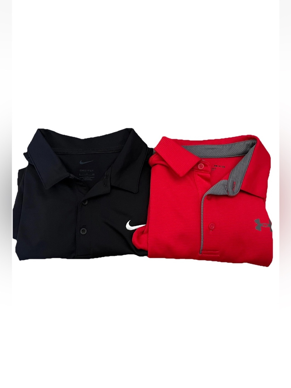 Men’s Golf Polo Shirt Bundle Red Black Sz Small Tennis Nike Underarmour